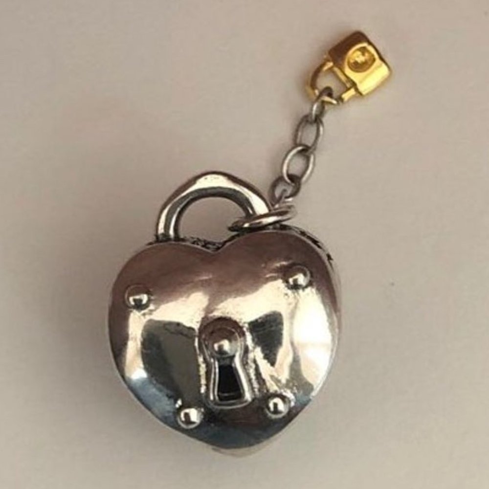 Pandora Two-Tone Heart and Lock Charm